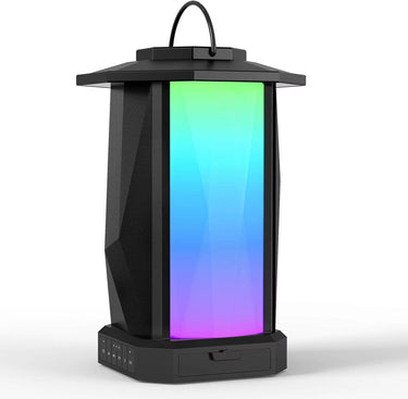 Portable Bluetooth Speaker,Wireless Stereo Lantern Speaker with RGB LED Lights,50W Flame Speaker for Patio Garden Decor